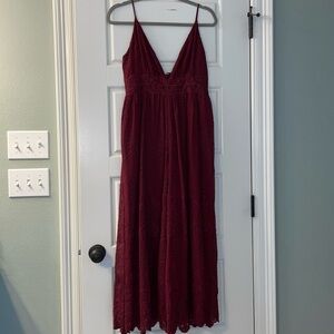 Gianni Bini Burgundy Lace Jumpsuit